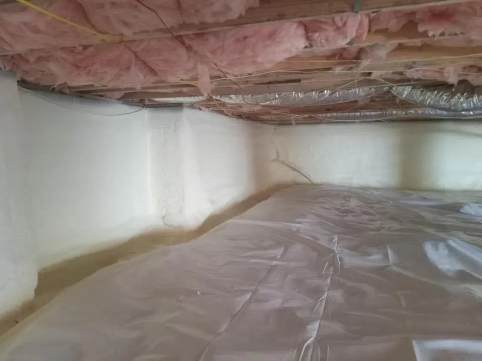Crawl space encapsulation with closed-cell spray foam for Roof Waterproofing in Buckhead